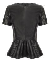 McQ by Alexander McQueen Leather Peplum Top