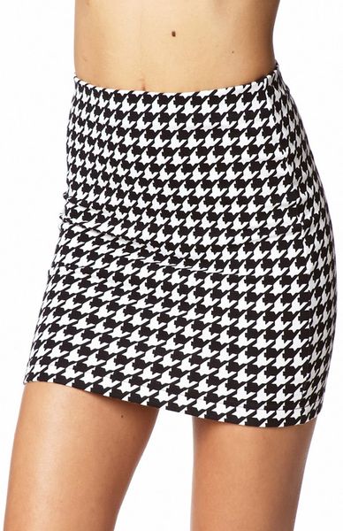 black and white bodycon skirt