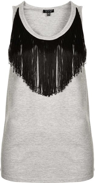 Topshop Fringe Vest - Lyst