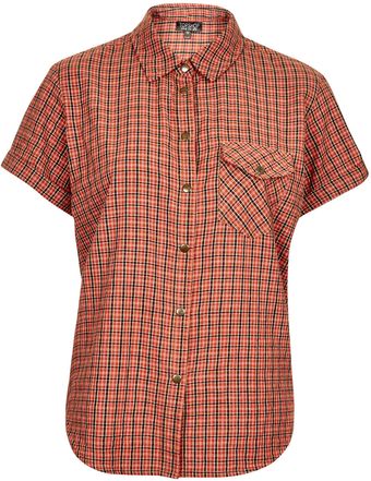 Topshop Shortsleeve Check Shirt - Lyst
