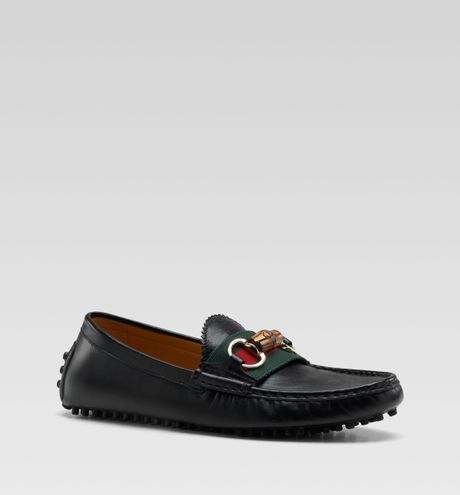 Gucci Damo Drivers in Black (black/yellow) - Lyst