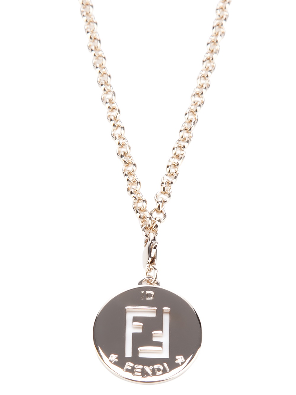 Fendi Medallion Necklace in Silver (metallic) | Lyst