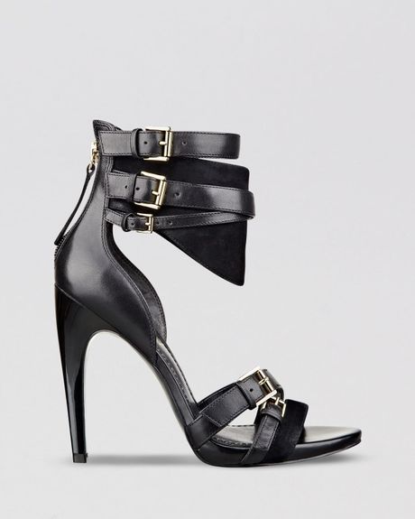 Guess Taditi Cuffed High Heel Platform Sandals in Black | Lyst