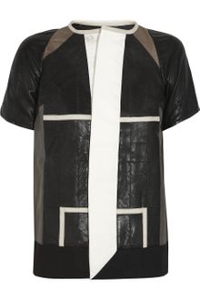 Rick Owens Paneled Leather Top - Lyst