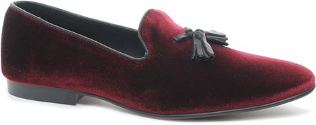 loafers burgundy tassel velvet asos