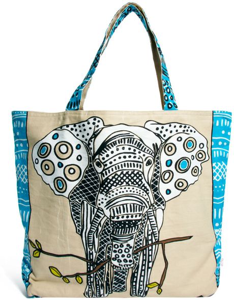 Echo Elephant Tote Bag in Gray (443turquoise) | Lyst