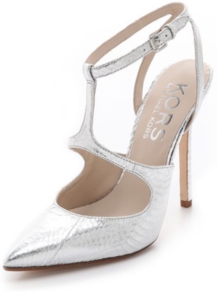michael kors silver evening shoes
