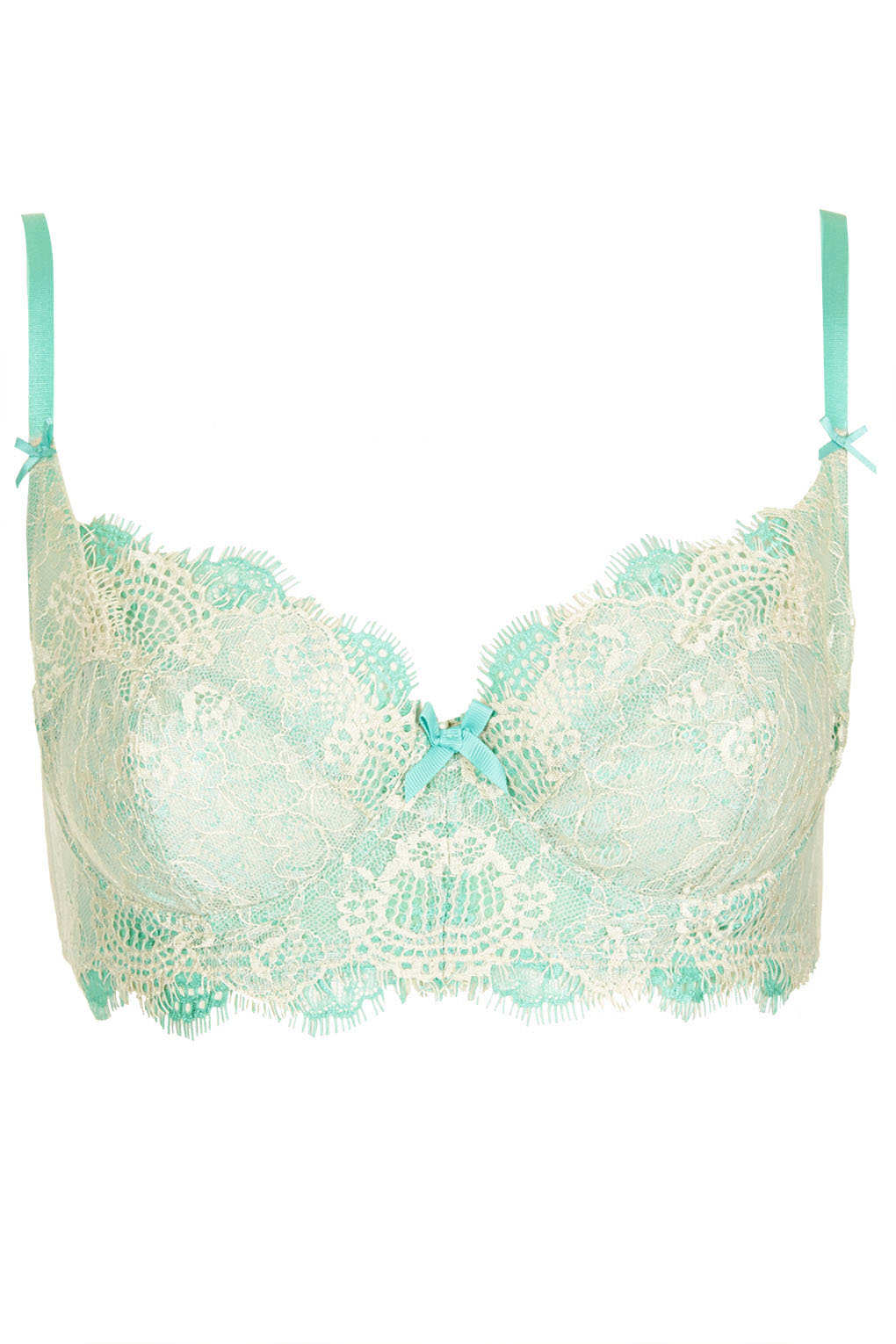 Topshop Eyelash Lace Underwire Bra In Green (APPLE) | Lyst