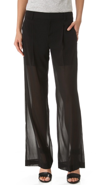 black sheer trousers