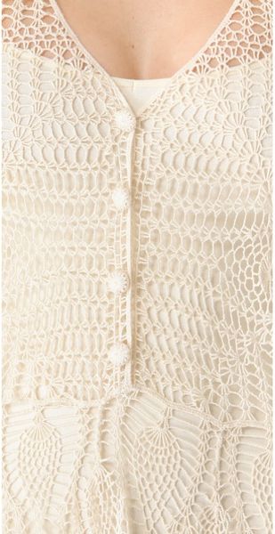 Zimmermann Elixir Crochet Cover Up Dress in Beige - Lyst
