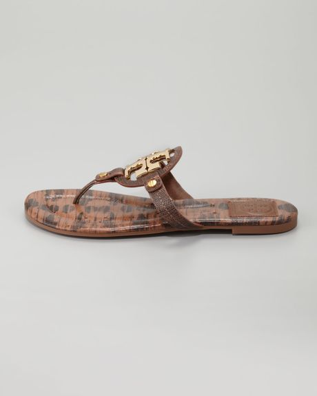 Tory Burch Miller2 Snakeprint Thong Sandal Park Bench in Animal (park ...