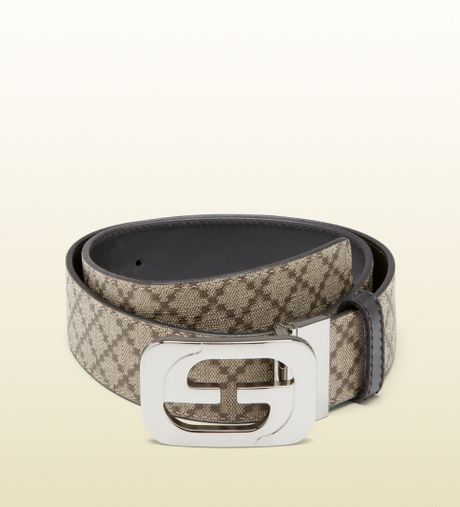 Gucci Reversible Belt with Interlocking G Buckle in Beige for Men | Lyst