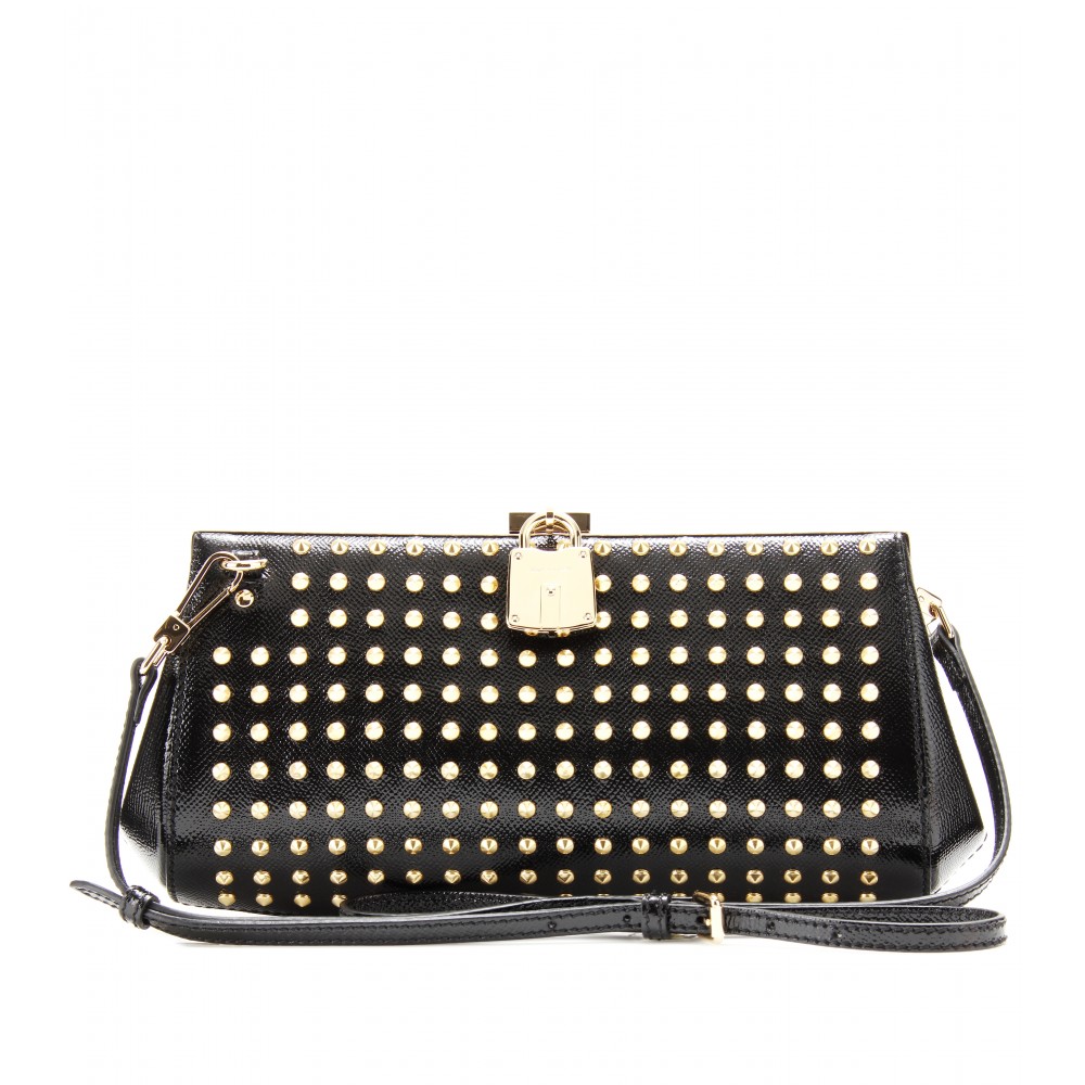 black clutch with silver studs