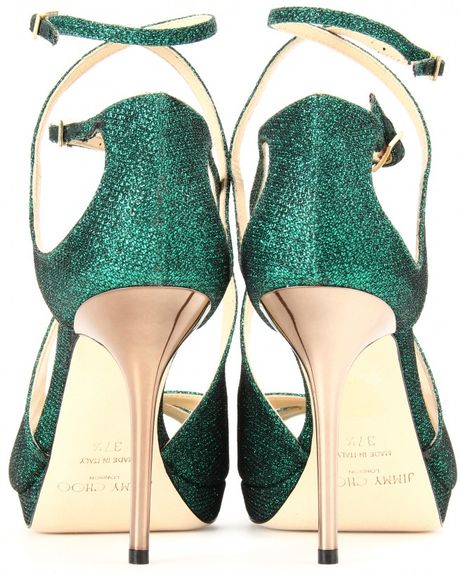 emerald strappy heels