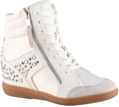 aldo white wedge sneakers