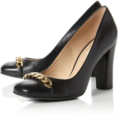 black square toe block heels