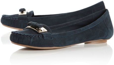 dune navy loafers