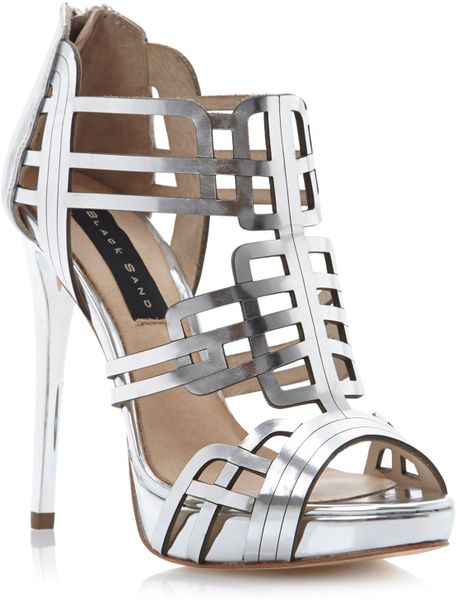 Dune Hola Mirror Gladiator Sandals in Silver (Gold) | Lyst