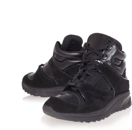 kurt geiger black leather trainers