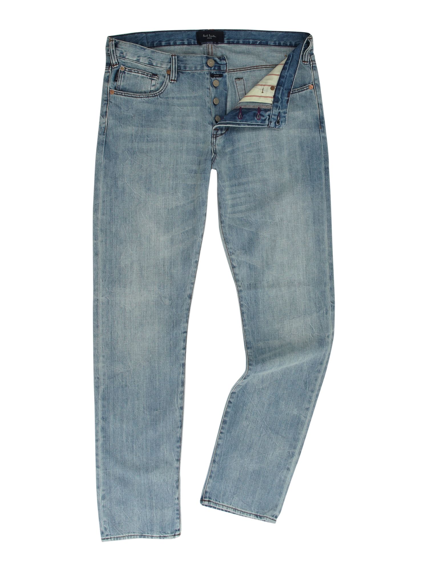 Paul Smith Tapered Pima Light Wash Jeans in for Men (Denim Light Wash) Lyst