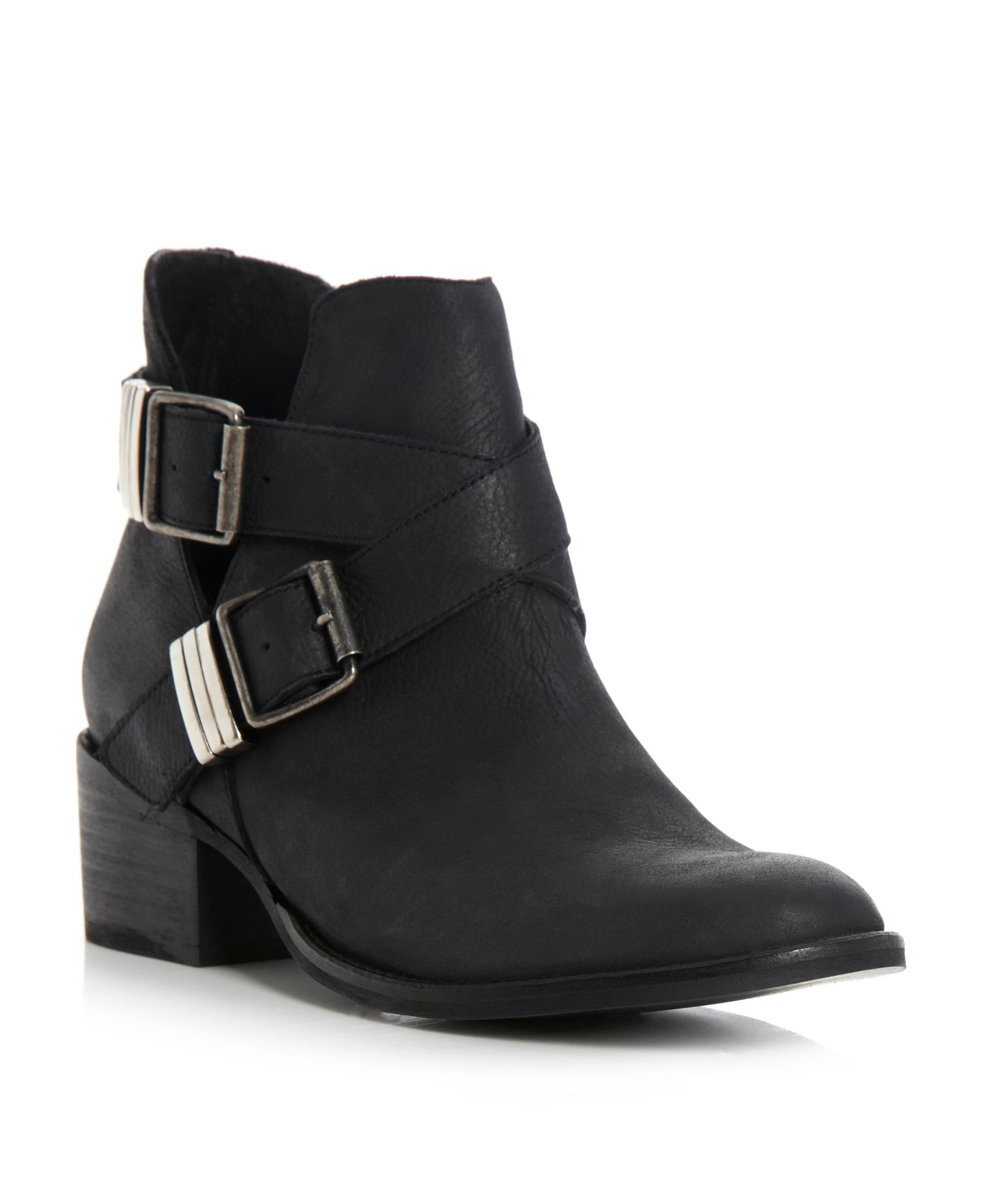 steve madden leather yens buckle boot