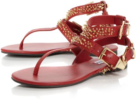 steve madden red flat sandals