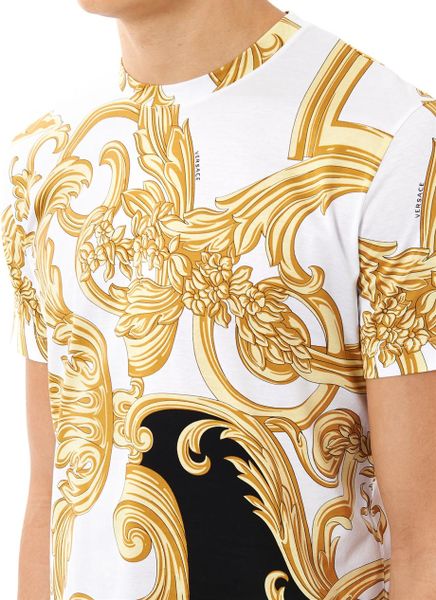 Versace Print Tshirt in Gold for Men (white)