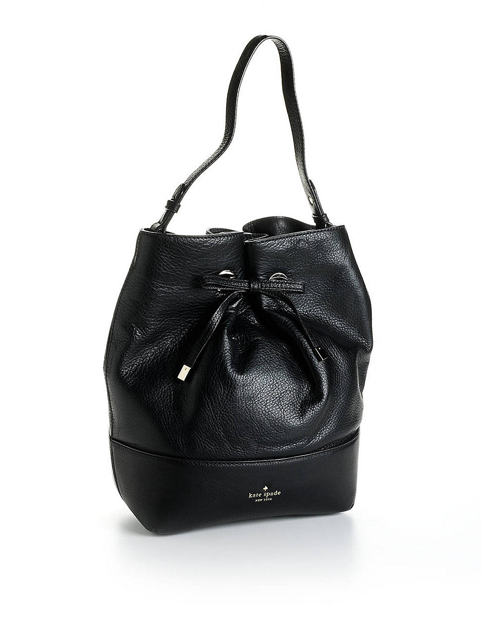 Kate Spade Valentine Pebbled Leather Bucket Shoulder Bag in Black | Lyst