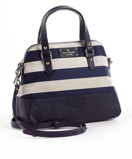 Kate Spade Grove Court Striped Maise Leather Crossbody Satchel Bag in