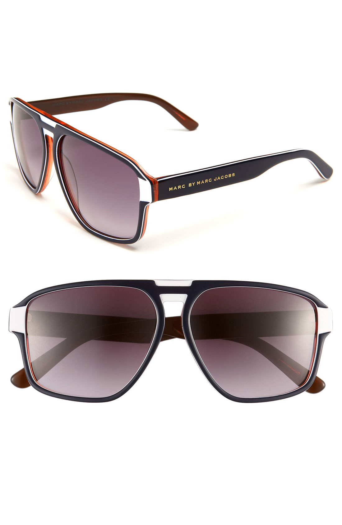 Marc By Marc Jacobs Retro 58mm Sunglasses in Black for Men (Blue/ White