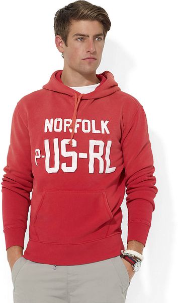 Polo Ralph Lauren Norfolk Fleece Pullover Hoodie in Red for Men | Lyst