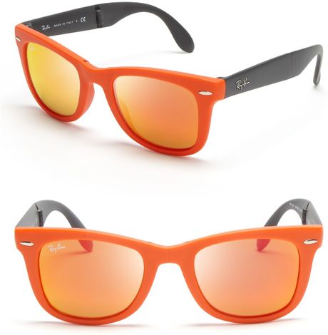 ray ban folding wayfarer orange