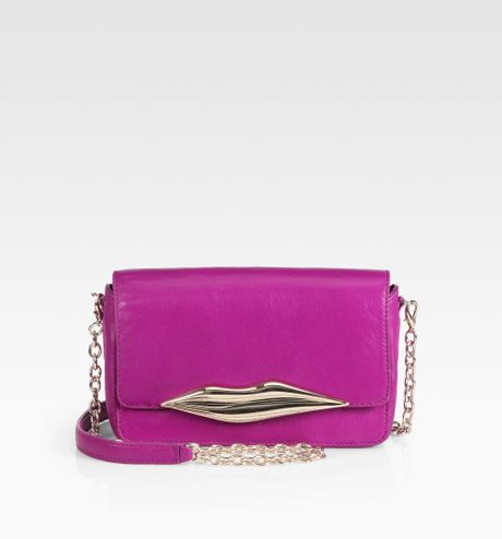 Diane Von Furstenberg Flirty Lips Mini Crossbody Bag in Pink (BEET)