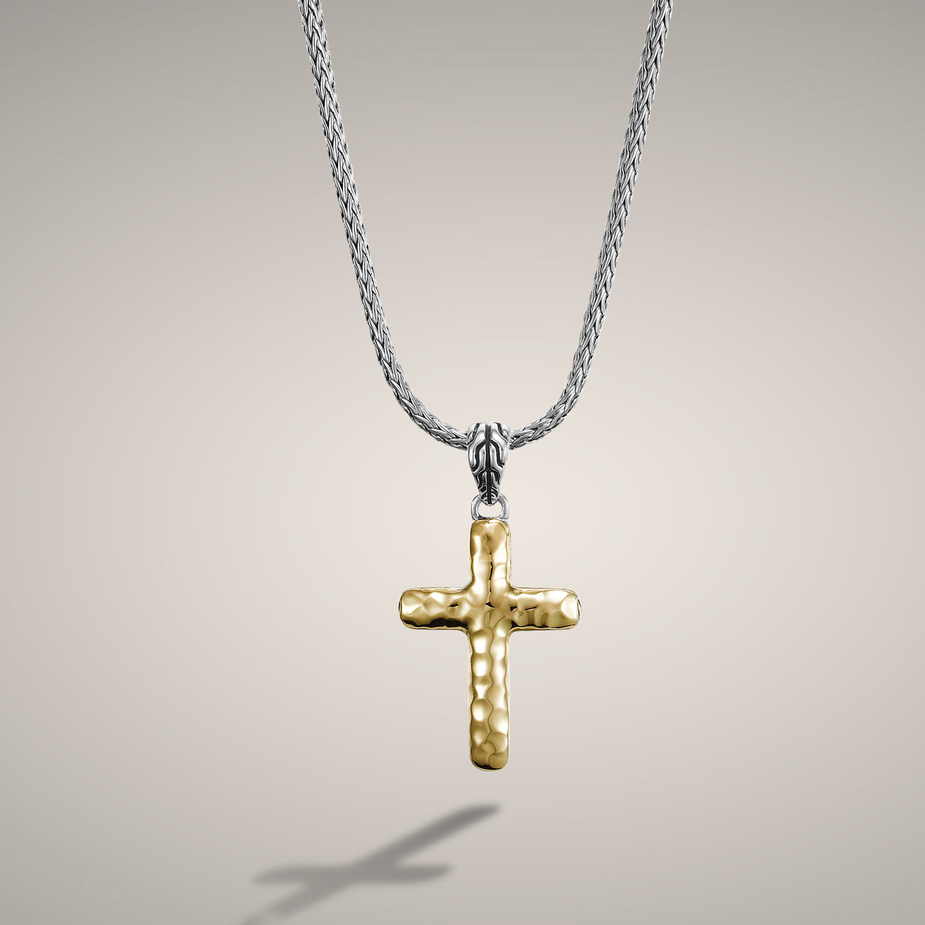 John Hardy Cross Pendant On Chain Necklace in Silver | Lyst