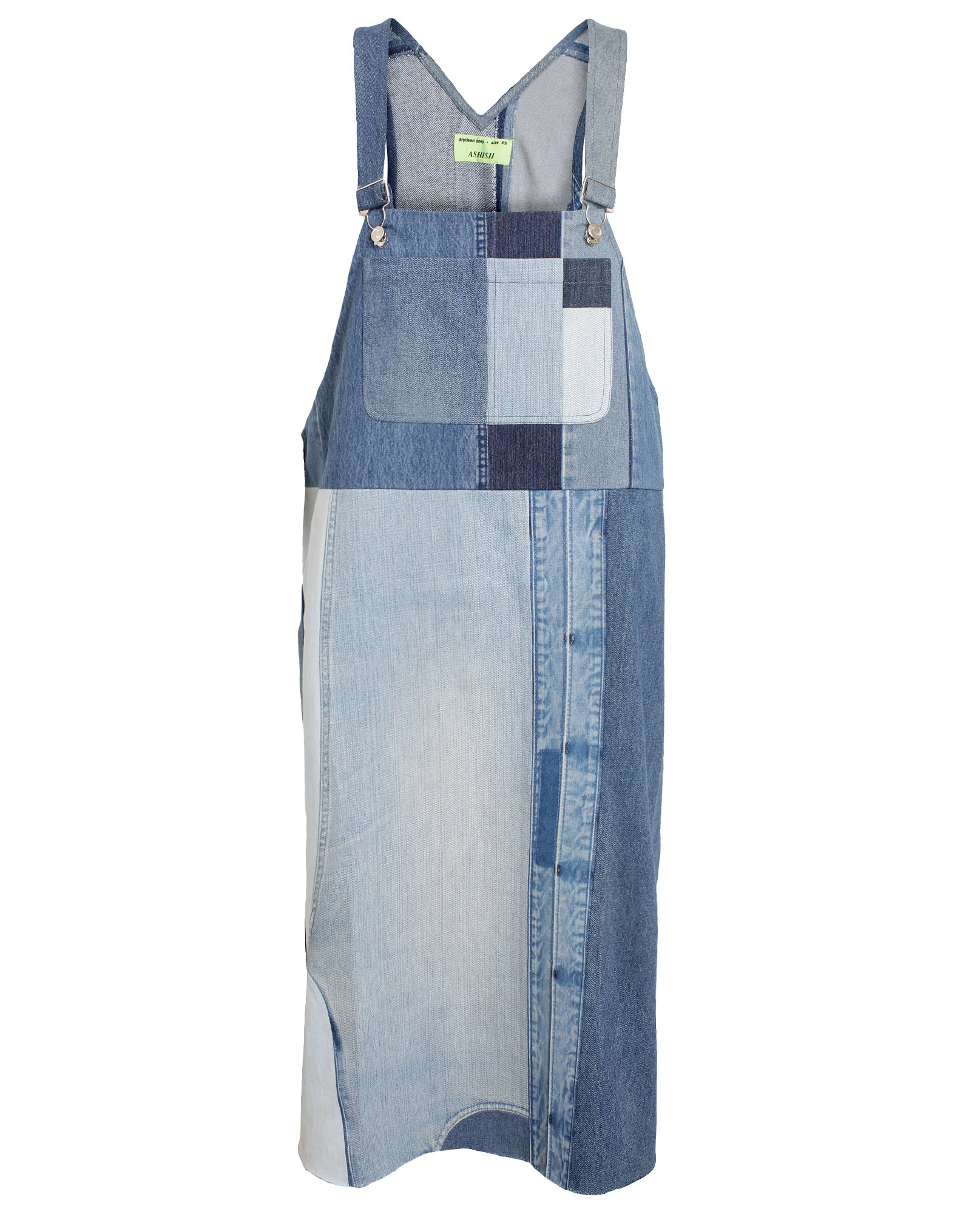 Ashish Oversized Patchwork Denim Dress In Blue Lyst