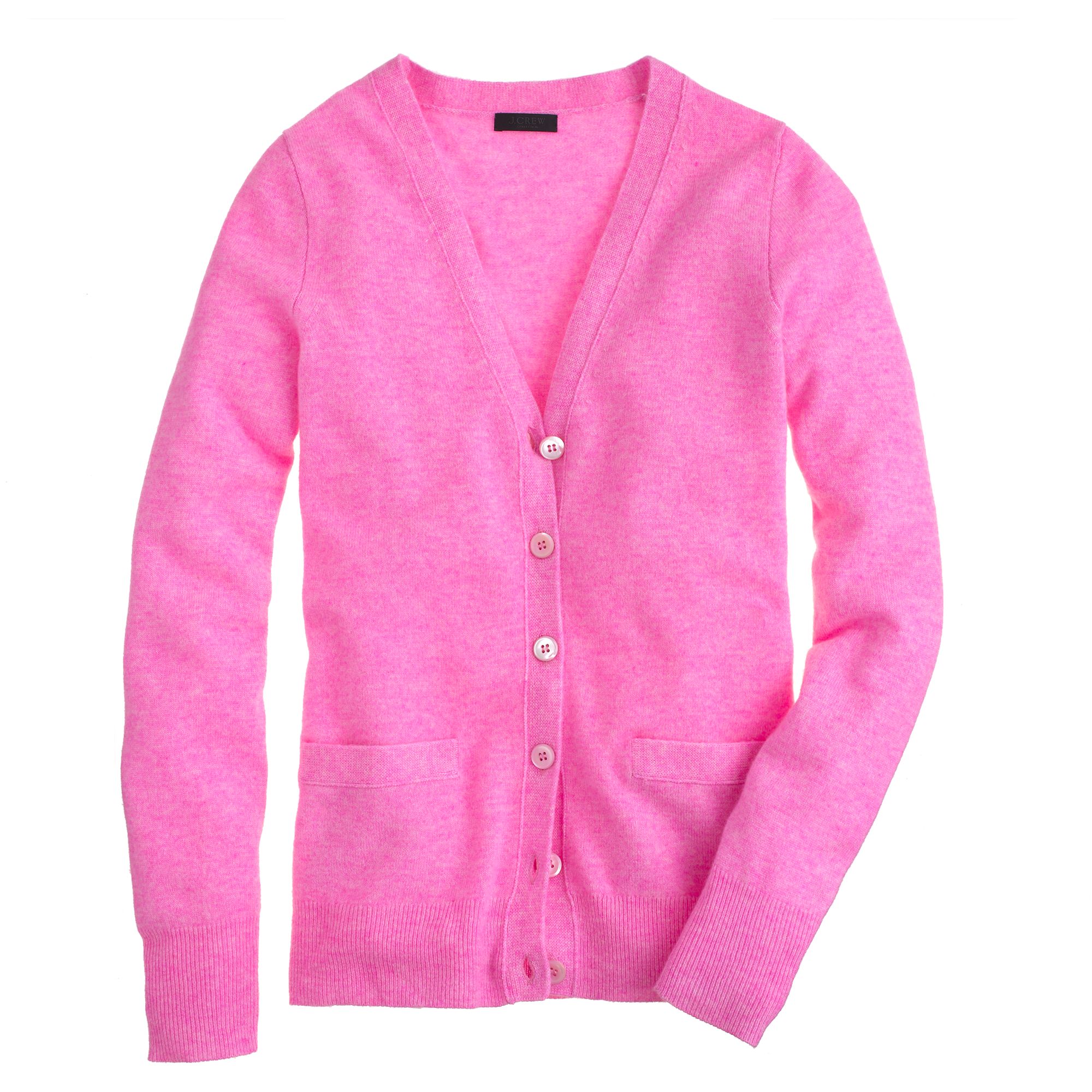 J.crew Collection Cashmere Boyfriend Cardigan in Pink (hthr neon pink