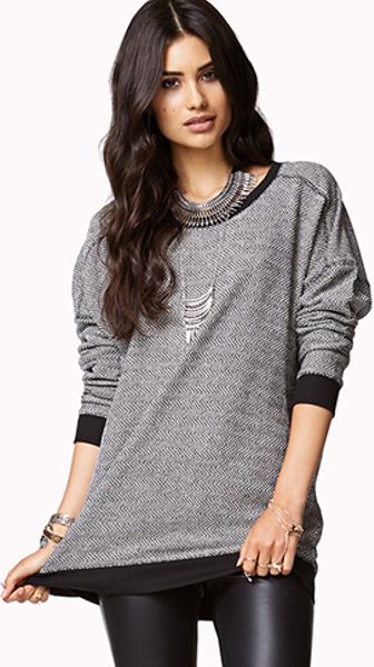 Forever 21 Mod Zigzag Weave Pullover in Black (BLACKIVORY) | Lyst