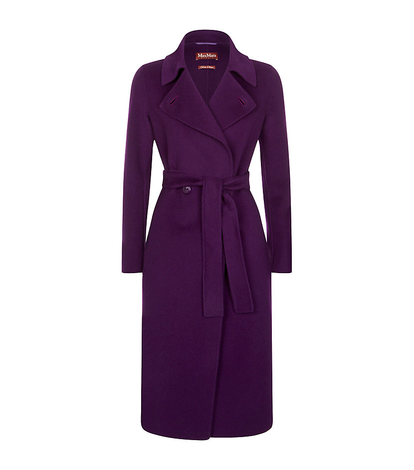 Max Mara Studio Double Breasted Wool Coat In Purple Violet Lyst