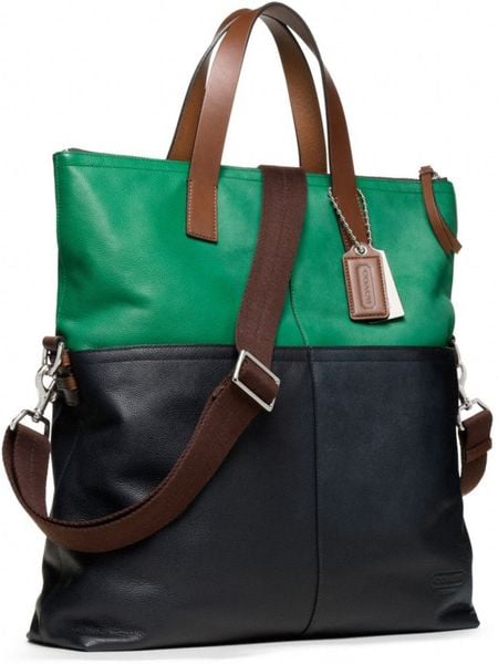 coach court tote in colorblock