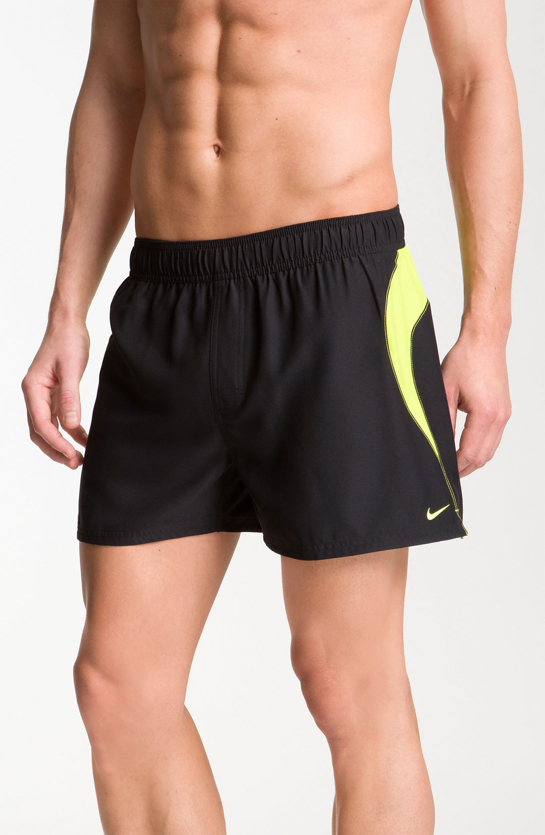 Nike Racer Volley Swim Shorts in Black for Men (Black/ Cyber Green) Lyst