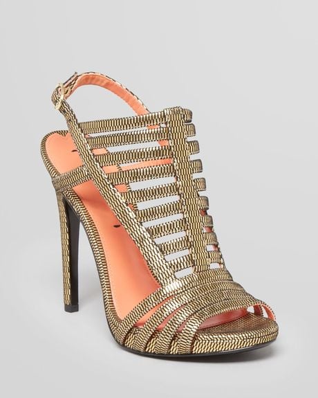 Via Spiga Evening Sandals Norine High Heel in Gold | Lyst