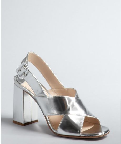 leather stacked heel sandals