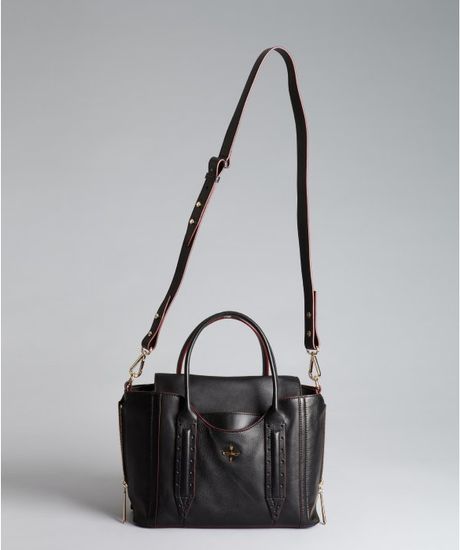 Pour La Victoire Black Leather Provence Convertible Satchel in Black ...