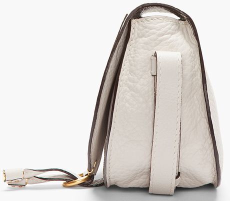Chloé Small Dove Grey Leather Marcie Shoulder Bag in White (grey) | Lyst