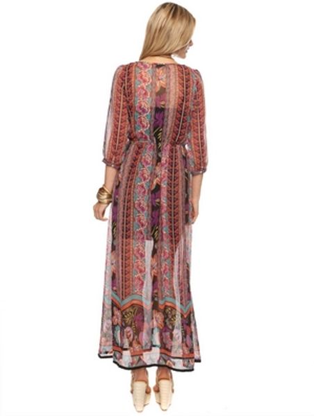 Forever 21 Boho Floral Maxi Dress in Pink (BLACKPEACH)