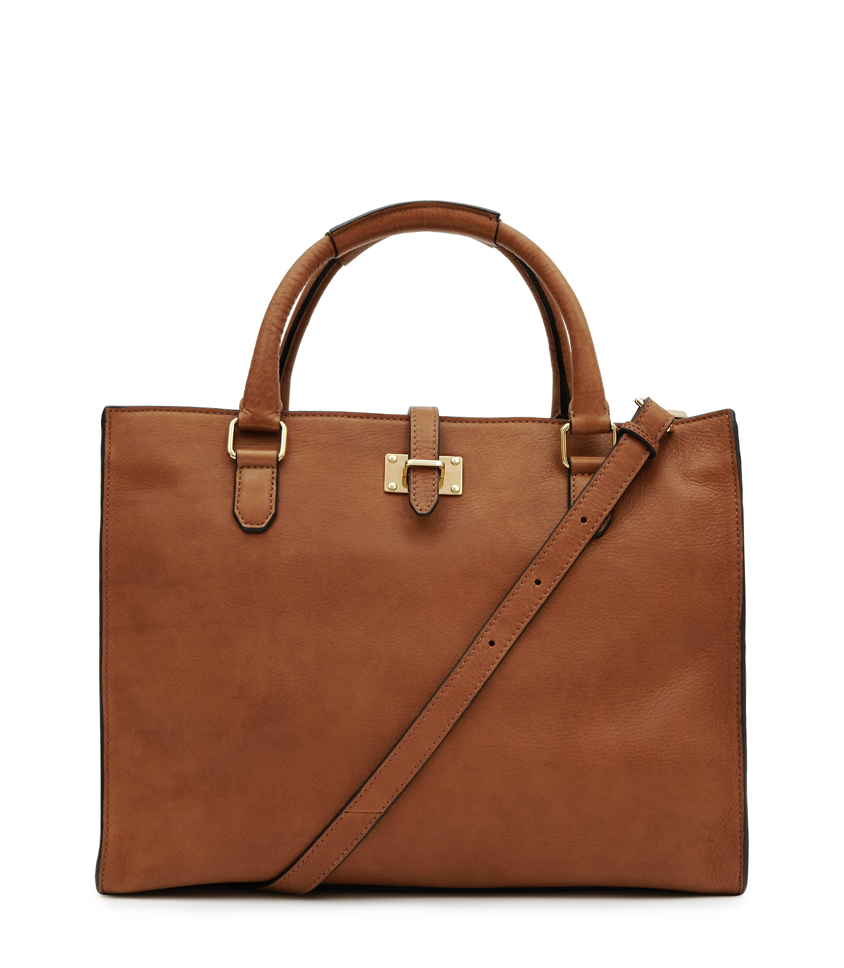Reiss Joyce Large Leather Tote Bag in Brown (TAN) | Lyst