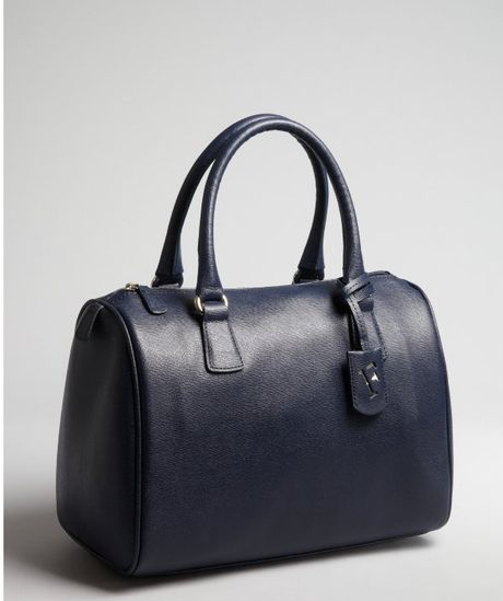 Furla Navy Cross-hatched Leather Dlight Bauletto Bag in Blue (navy) Furla Navy Cross-hatched Leather Dlight Bauletto Bag in Blue (navy)