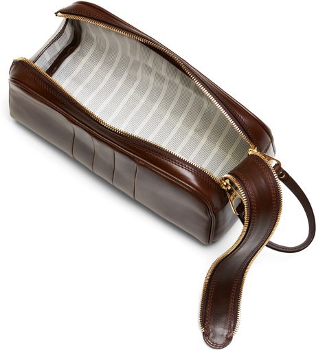 mens brown toiletry bag