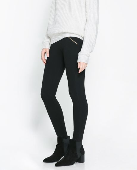 Zara Leggings in Black | Lyst