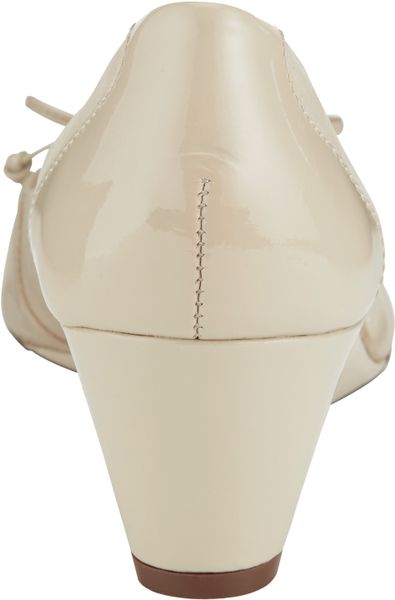 John Lewis Naia Wedged Ballet Style Court Shoes in White (Cream ...
